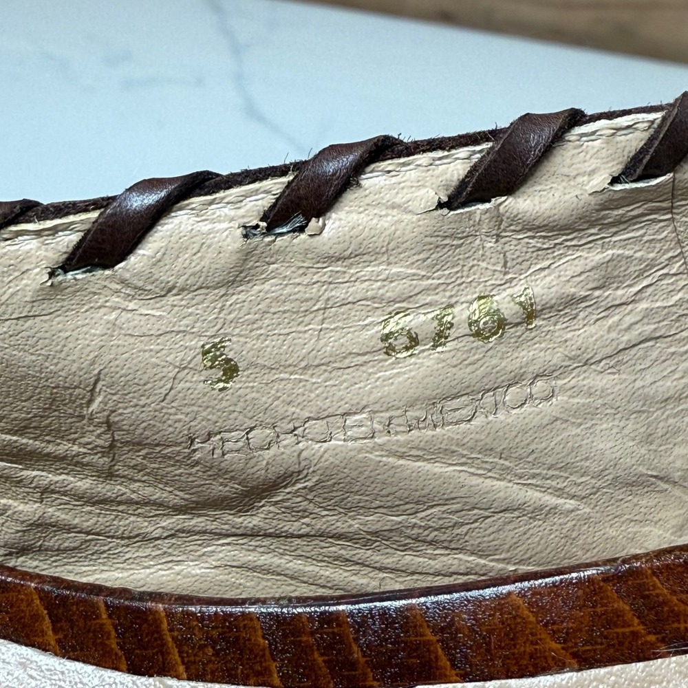 Dione Chuncky Wooden Heel Platform Sandals Leather Straps Brown Size 7.5 - Picture 12 of 13
